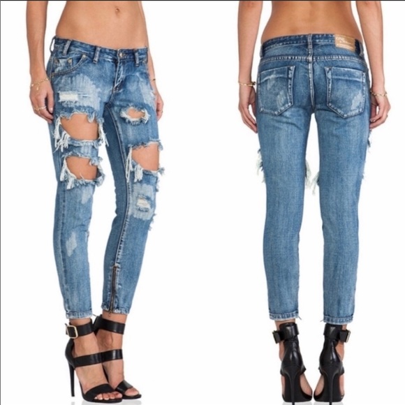 One x One Teaspoon Trashed Free Bird Skinny Jean - Picture 3 of 9